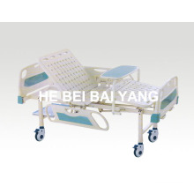 (A-84) Movable Double-Function Manual Hospital Bed with ABS Bed Head